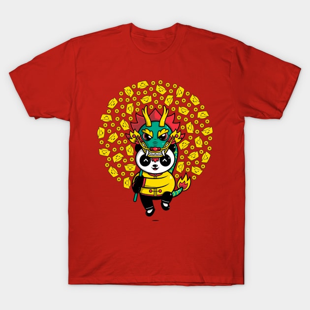 Dragon Dancer Panda II T-Shirt by krisren28